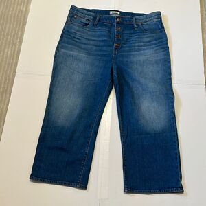 Madewell women’s slim wide leg crop jeans size 36